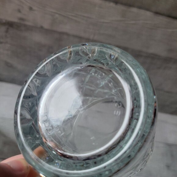 Sebastian Set Of 2 Diamond-Cut Glass Mugs With Handles Clear Vintage Style 4.5" - Picture 3 of 7